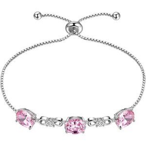 October-bracelet 925 Sterling Silver Birthstone Pendant Crystal